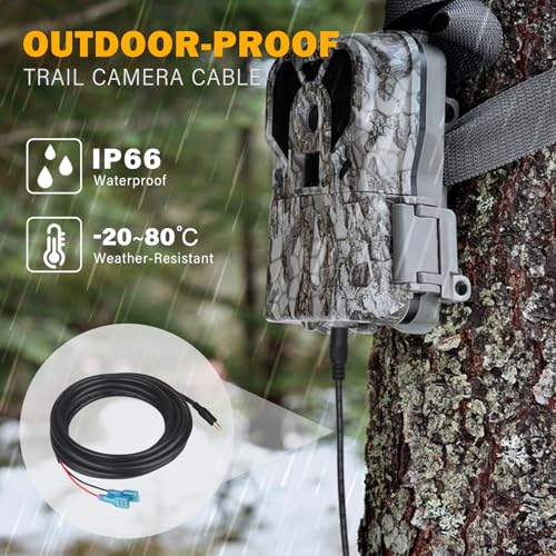 79-inch Trail Camera Power Cable 4.0x1.7mm DC Cord - 2 Pack