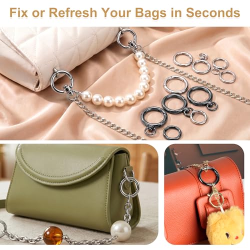 16PCS Round Carabiner Clips Set - Keyrings for DIY & Organizing