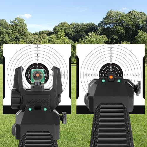 Fiber Optic Flip Up Sights - Foldable Polymer Backup Sight - Black 3