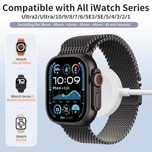 EGK USB-C Magnetic Charger for Apple Watch [MFi Certified]