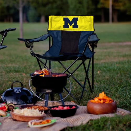 NCAA Michigan Wolverines Elite Chair with Cup Holders - Team Color