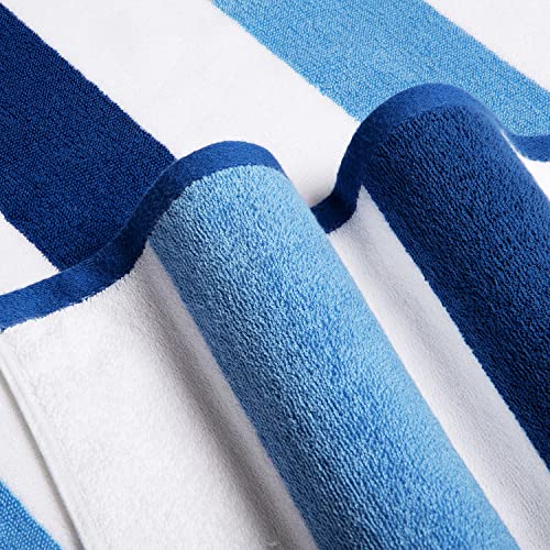 Oversized Cotton Beach Towel - Extra Large 40"X70" Plush Navy Blue