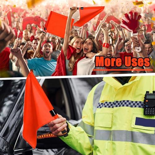 Volleyball Referee Flags - 4-Pack High-Visibility Red Signal Flags