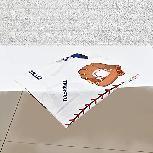 Baseball Tablecloth Set - 2 Pack Plastic Covers, 87x51 Inches