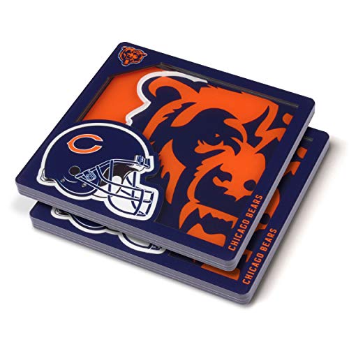 NFL 3D Logo Coasters – Set of 2 with Non-Slip Backing