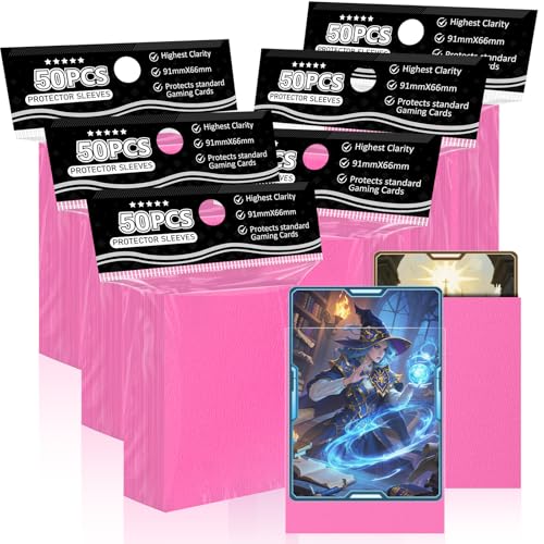 300 Pink Card Sleeves for Trading Cards – 66x91mm Durable Protectors