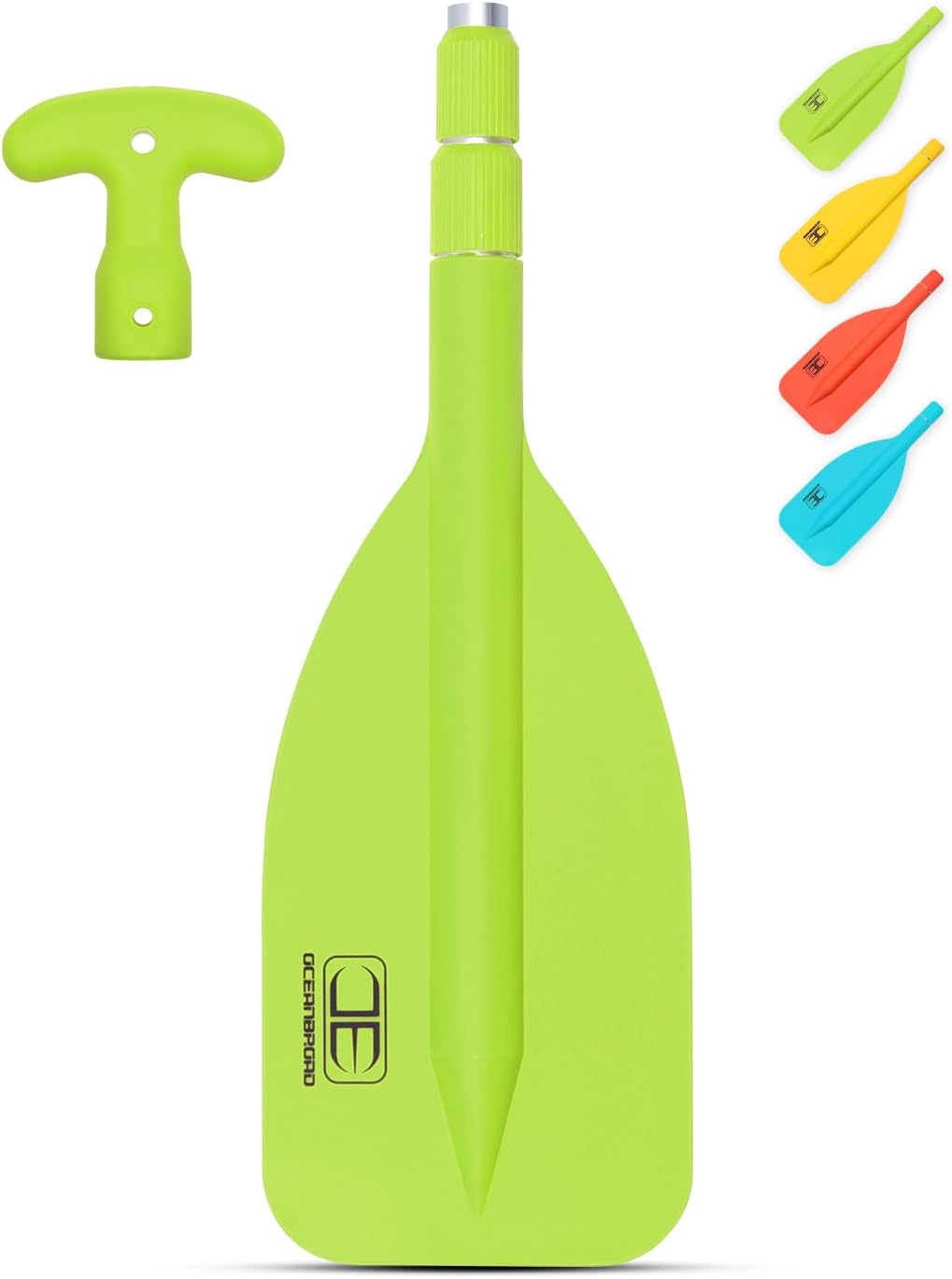 OCEANBROAD Telescoping Emergency Paddle - Adjustable 21''-42'' or 26''-54'' Aluminum Shaft for Kayaking & Canoeing