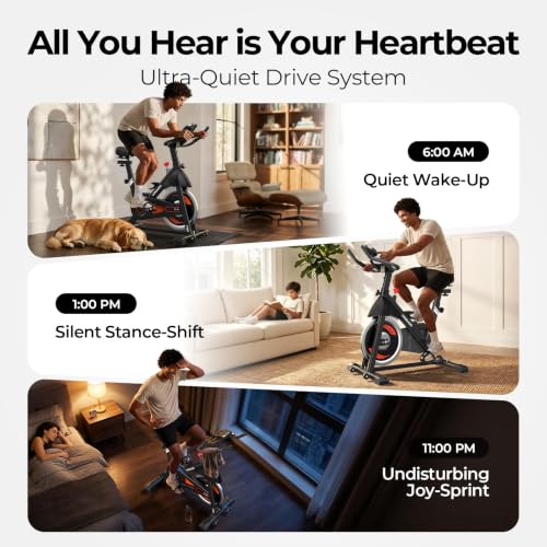 Magnetic Exercise Bike with Comfortable Seat - Silver Orange