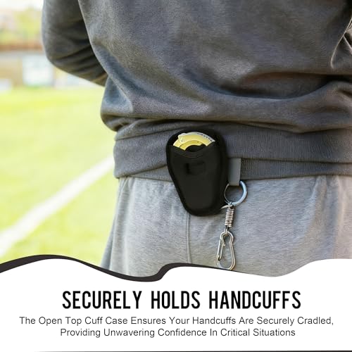 Black 1 Pack Open Top Handcuff Holder Case - Durable Duty Belt Holster