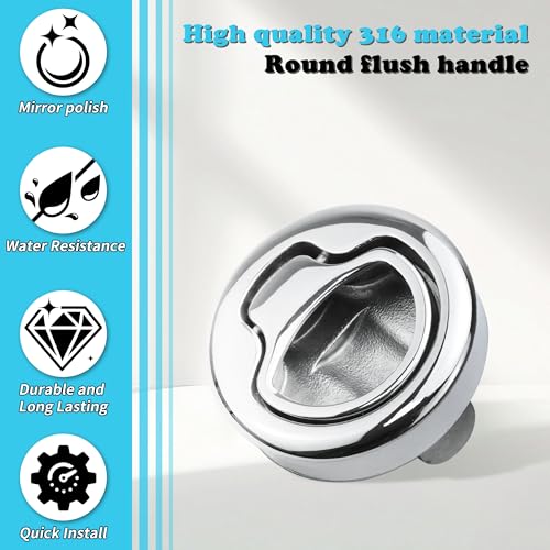 Pvrud Marine Grade 316 Stainless Steel Boat Slam Latch Non-Lock 2-Inch Deck Hatch Handle