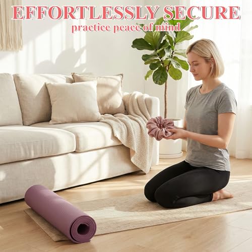 Yoga Mat Scrunchie Strap - Durable Velvet Holder for All Mats