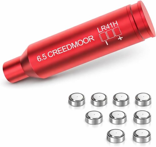 Gotical Red Laser Bore Sighter - Compatible with Creedmoor 6.5 Cartridge | Anodized Red, Battery Included
