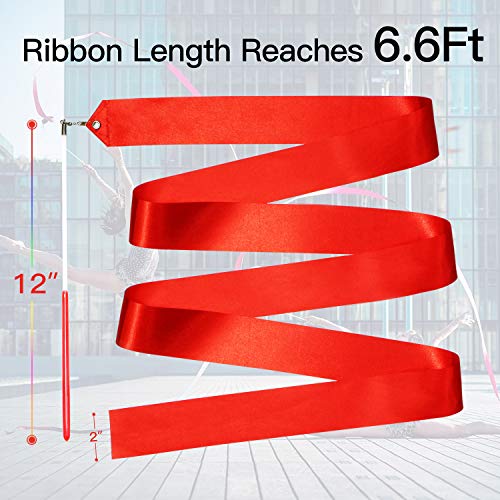 Dance Ribbons Streamers - 6.6Ft Unisex Kids' Gymnastics Wands - Multicolor