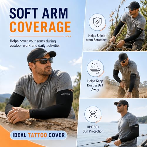 YQXCC Arm Sleeves UV Sun Protection Cooling Sport Compression for men