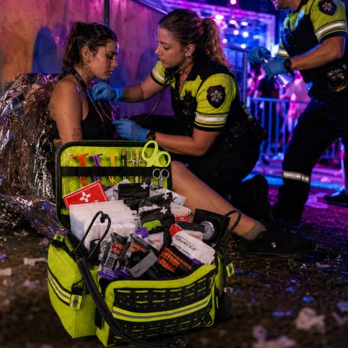 Mid-Sized First Responder EMT Bag with 248+ Supplies - Fluorescent Yellow