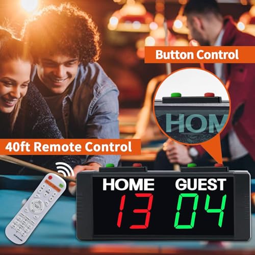 Battery Powered Digital Scoreboard Timer - Red & Green