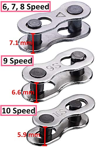 Bicycle Chain Master Link - 8 Pairs, 20.5 x 6.5 x 8.1 mm, Silver