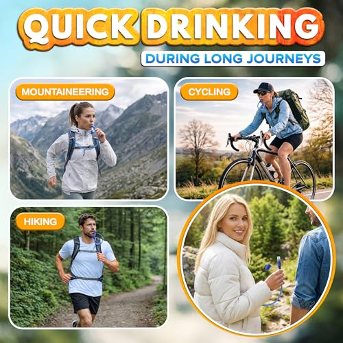 1L Blue Water Bladder for Hiking Backpack - Wide Mouth Design