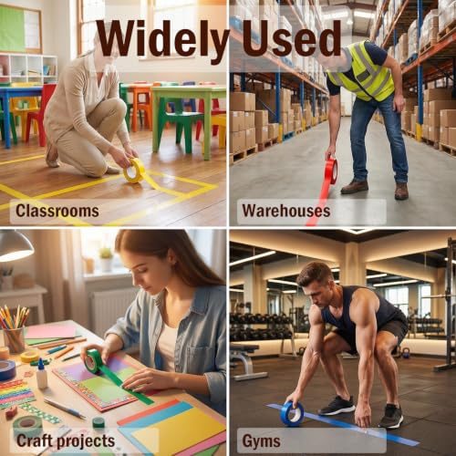 Vinyl Floor Marking Tape - No Residue, Multi-Purpose for Home & Office