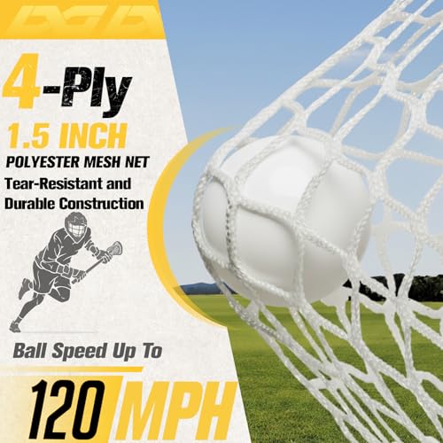Foldable Lacrosse Goal 6x6x7 FT - Durable Steel Frame with Carry Bag