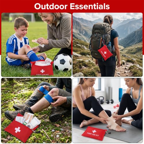 24Pcs Mini First Aid Bag - Durable Oxford Cloth Travel Pouch
