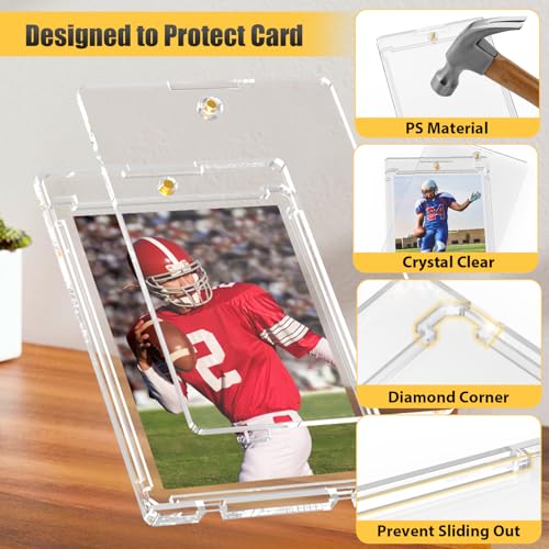 75PT Magnetic Card Holders - 15 Pack Slim Profile with UV Protection