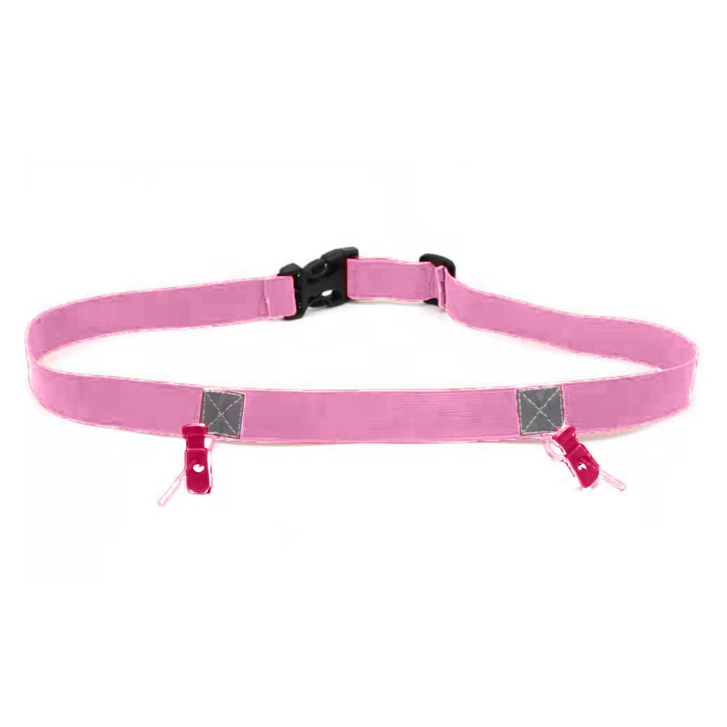 Stretch Fit Triathlon Number Belt No Pins Needed Comfortable Running Race Belt with Bib Holder for Marathon & More(Pink)