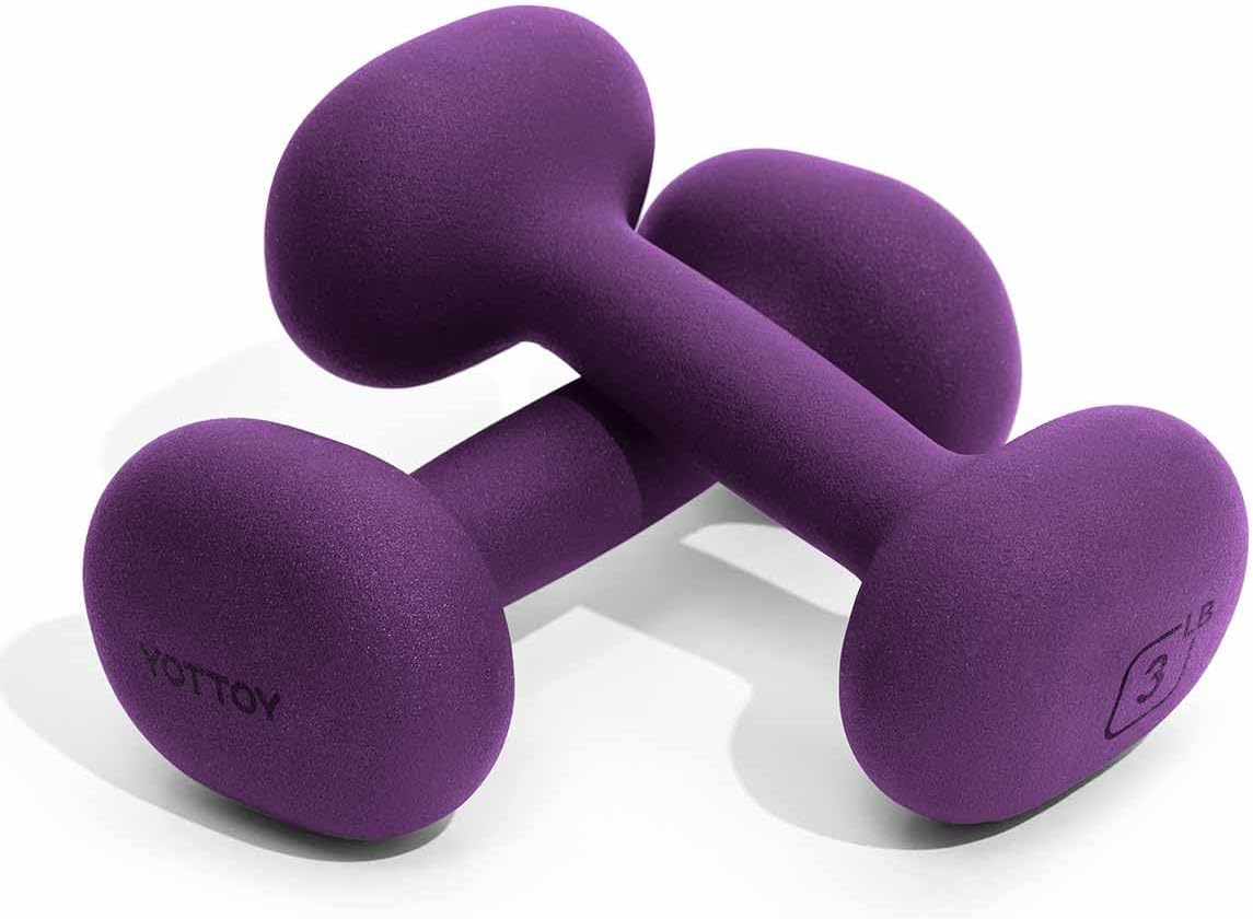 YOTTOY Dumbbell Set for Women - 2 to 15 Pound Non-Slip Hand Weights for Home Workouts | Portable Neoprene