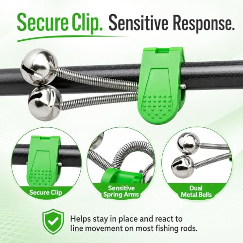 Fishing Rod Alarm Bells Clips - 20 Pcs Dual Bell Bite Alerts