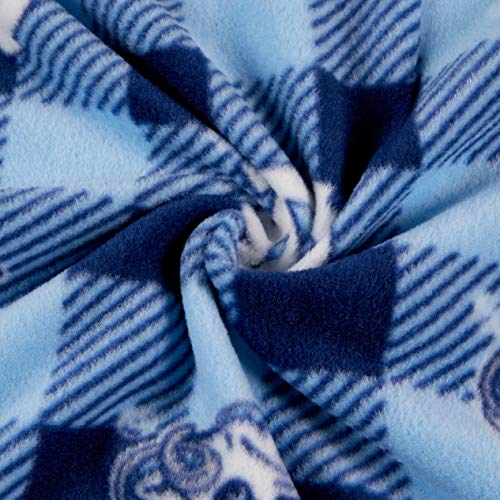 North Carolina Tar Heels Buffalo Plaid Fleece Fabric by the Yard