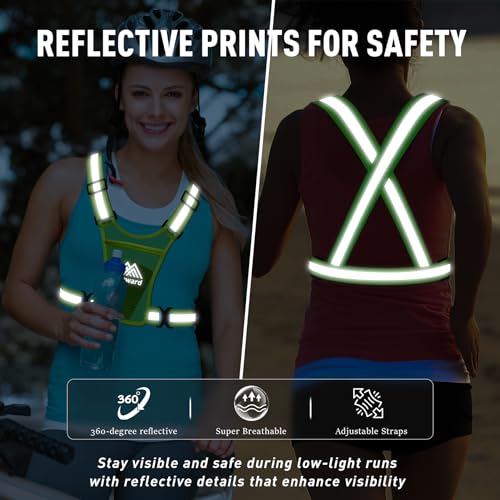 Reflective Running Vest with Phone Holder - Adjustable Safety Gear