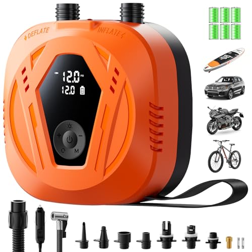 Portable Electric Paddle Board Pump - Orange & Black