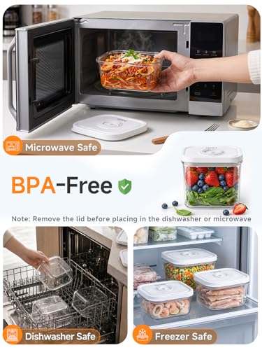 FEPPO 3-Piece Vacuum Sealer Containers Set for Food Storage