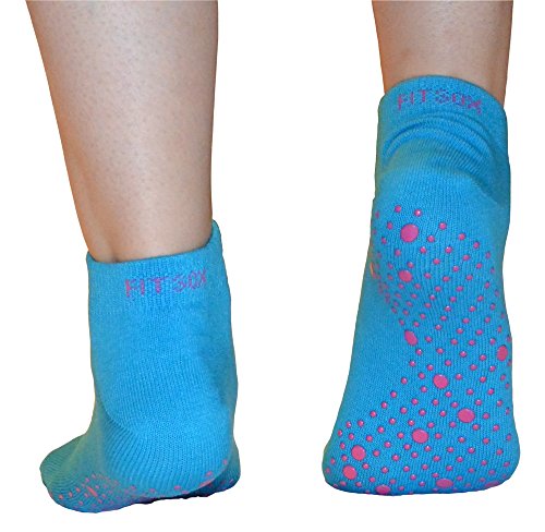 Anti-Slip Grip Socks for Yoga, Dance & Martial Arts - Blue/Pink