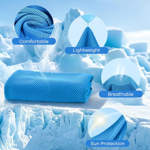 Cooling Towels for Neck & Face - 4 Pack in Macaron Colors