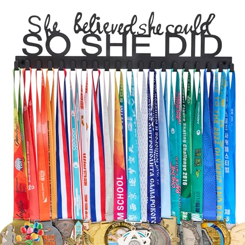 Medal Hanger Display - Wall-Mounted Steel Rack with 20 Hooks