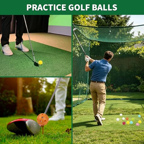 Soft Plastic Practice Golf Balls - Anti-Crack, 20 Pack, Multicolor