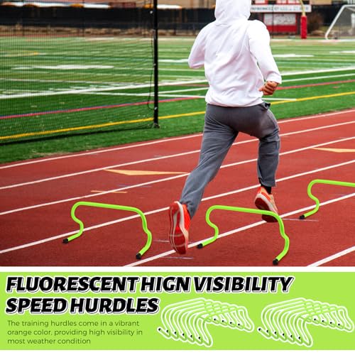Agility Hurdles - 12 Pcs 9" Speed Training Equipment - Green