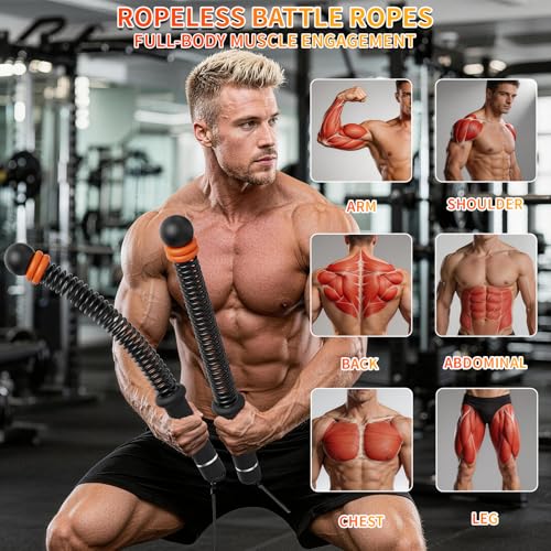 Adjustable Ropeless Battle Ropes - Cordless Weighted for HIIT