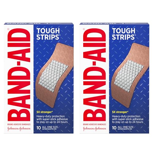 Extra Large Adhesive Bandages - Tough Strips, 10 Count (Pack of 2)