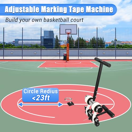 Adjustable Basketball Court Line Tape Applicator - Silver+Black