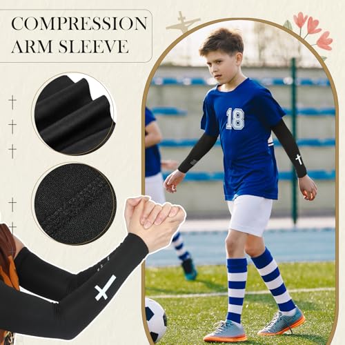 Cross Arm Sleeves for Football - 2 Pairs, White & Black