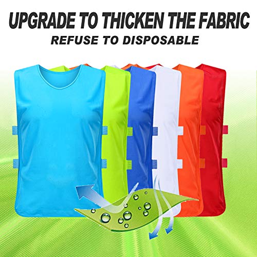 12-Pack Adjustable Mesh Soccer Training Jerseys with Elastic Straps