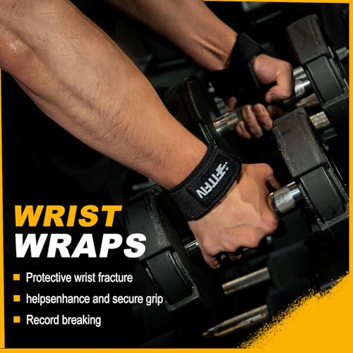 Padded Weightlifting Straps with Neoprene Padding - Black