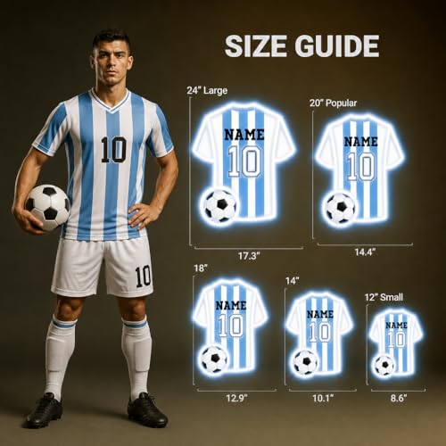 Custom Soccer Jersey Neon Sign - Personalized LED Wall Decor