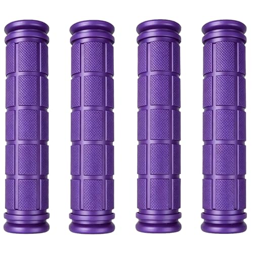 Bicycle Handlebar Grips - 2 Pairs Soft Rubber - Purple
