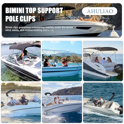 Bimini Top Pole Clips for 7/8 Inch Boats - 2 Pack Grey
