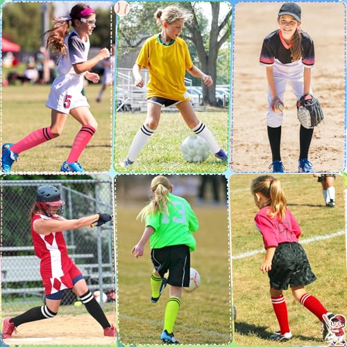 Kids Soccer Socks - Medium Hot Pink/Black Youth Baseball Socks