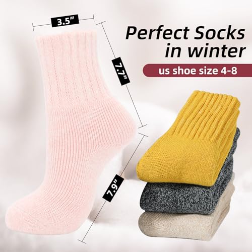 Cozy Warm Wool Socks for Women - Cute Light Pink Boot Crew Socks