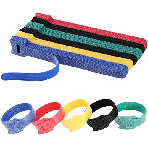 120PCS Reusable Cable Ties - 6 Inch Adjustable Hook and Loop Cord Organizer